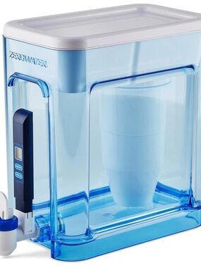 Zero Water Clear Blue Water Reservoir with White Filter Housing & new filter.